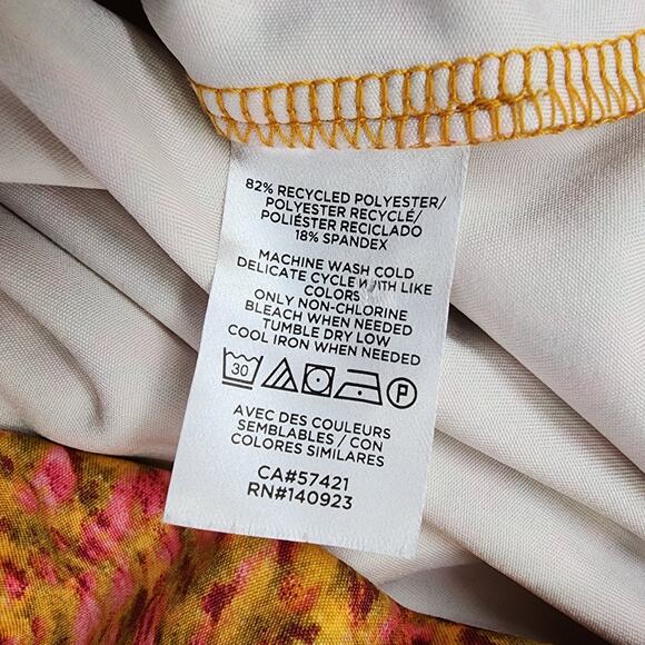 Lou & Grey Pants Womens L Orange Coral Multi Petaled Feel Good Pocket Leggings - Picture 4 of 10